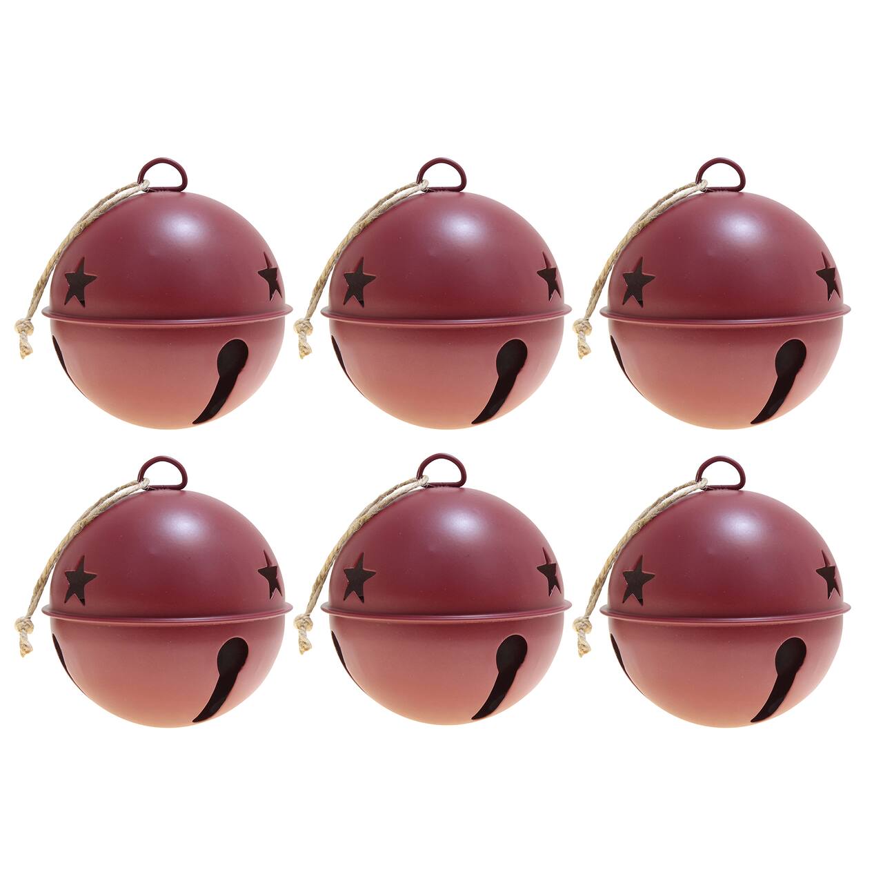 Haute Decor 6ct. 3.5" Red Jingle Bell Ornaments